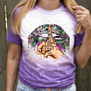 Skull lips stfu bleached tee